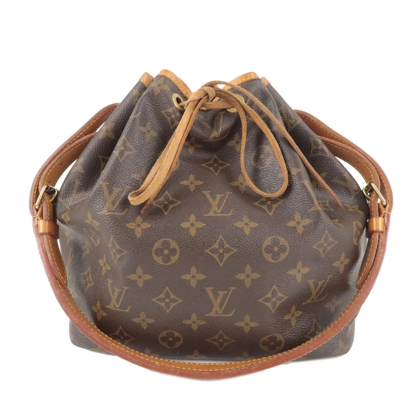 Louis Vuitton Monogram Petit Noe Shoulder Bag Brown M42226