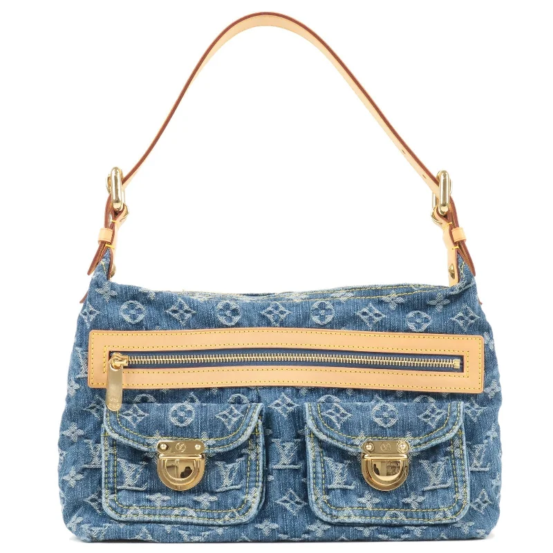 Louis Vuitton Monogram Denim Baggy PM Shoulder Bag Blue M95049