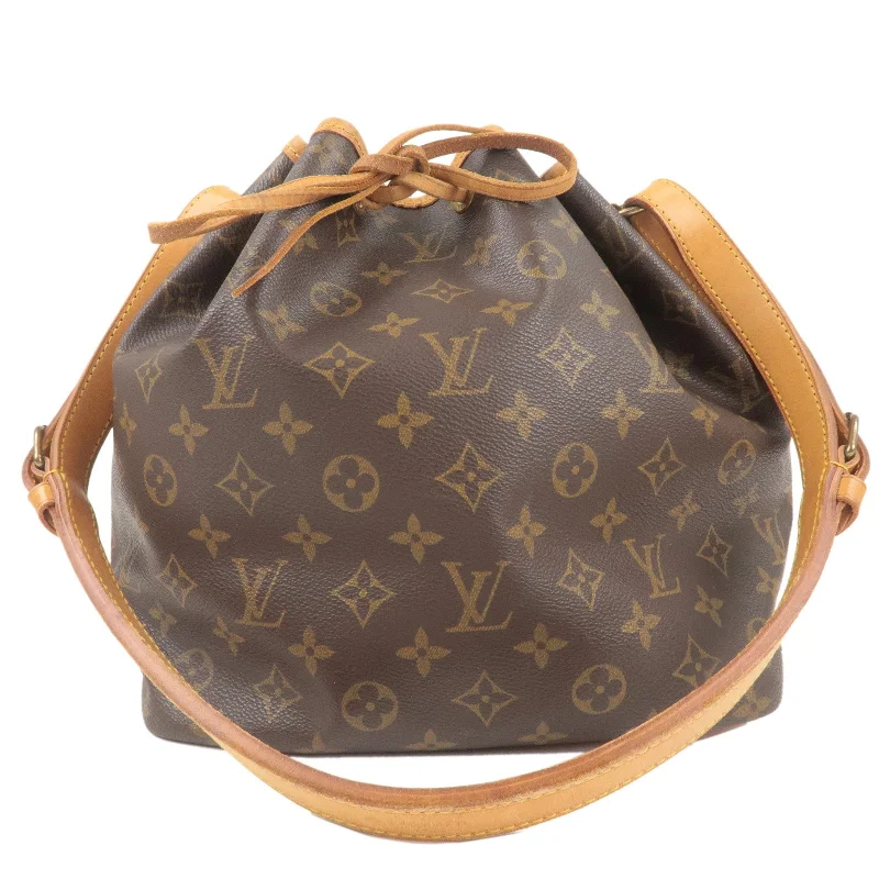 Louis Vuitton Monogram Petit Noe Shoulder Bag Brown M42226