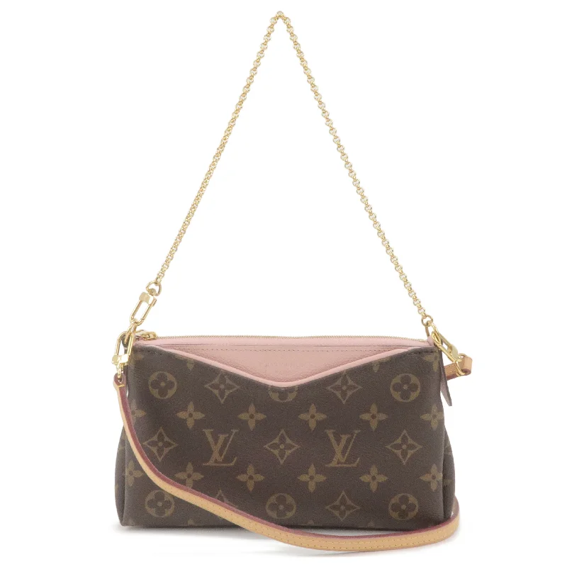 Louis Vuitton Monogram Pallas Clutch 2Way Shoulder Bag Pink M44037