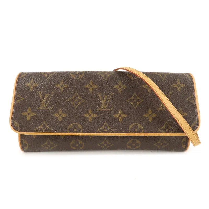 Louis Vuitton Monogram Pochette Twin GM 2Way Bag Brown M51852