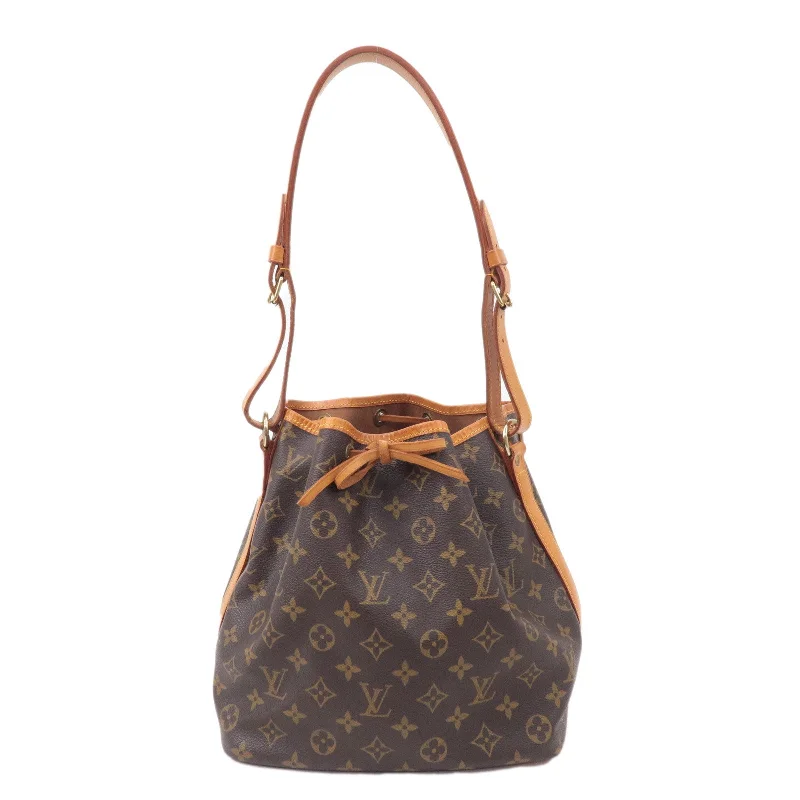 Louis Vuitton Monogram Petit Noe Shoulder Bag Brown M42226