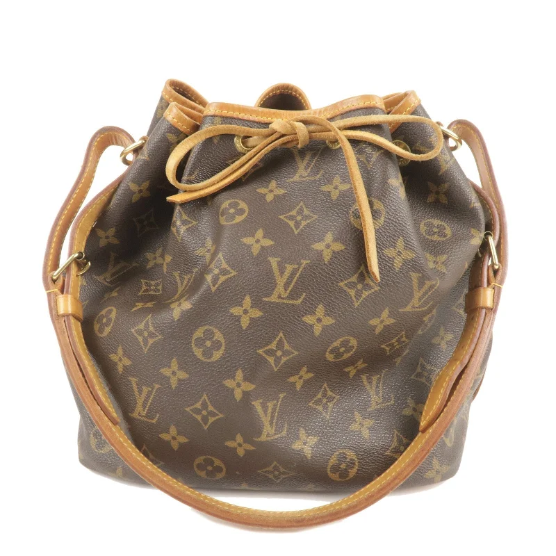 Louis Vuitton Monogram Petit Noe Shoulder Bag Brown M42226