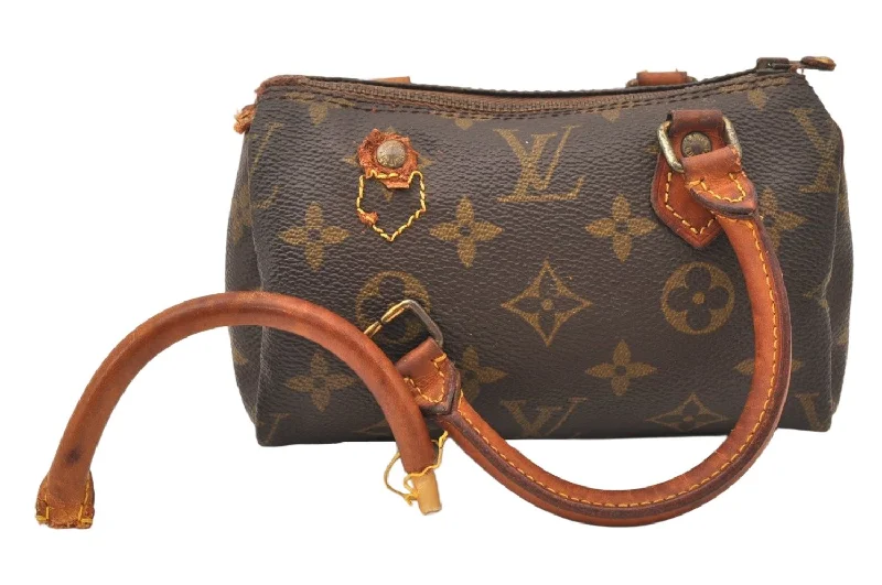 Authentic Louis Vuitton Monogram Mini Speedy Hand Bag Purse Old Model Junk 5702K