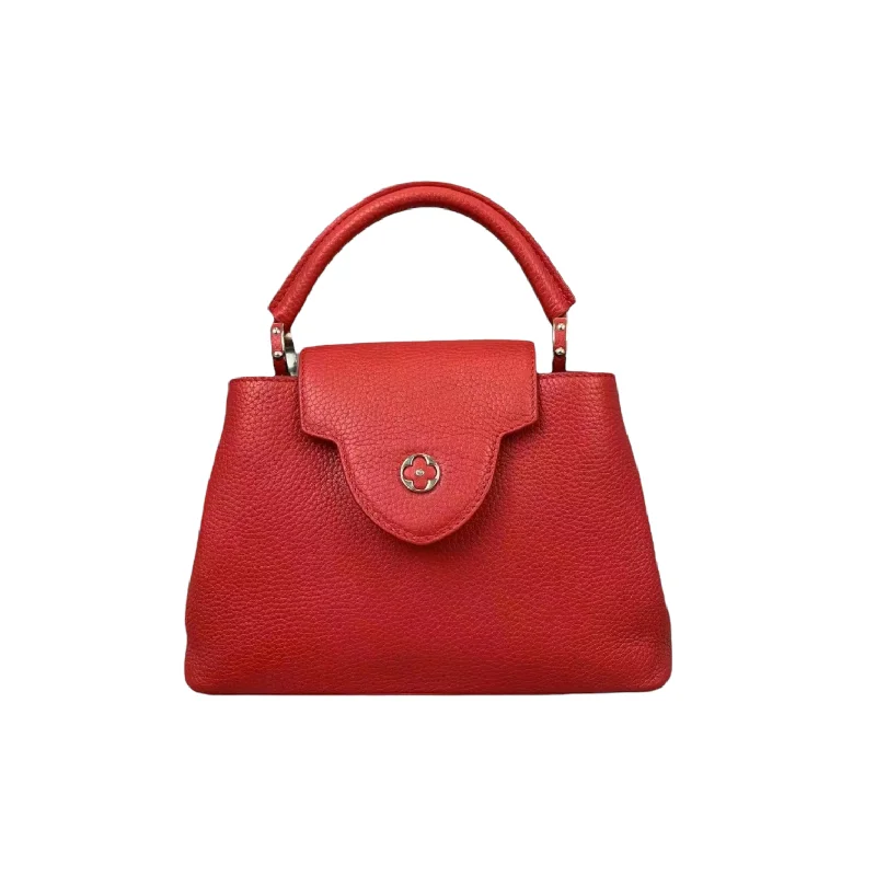 Capucines BB Red Taurillon Leather