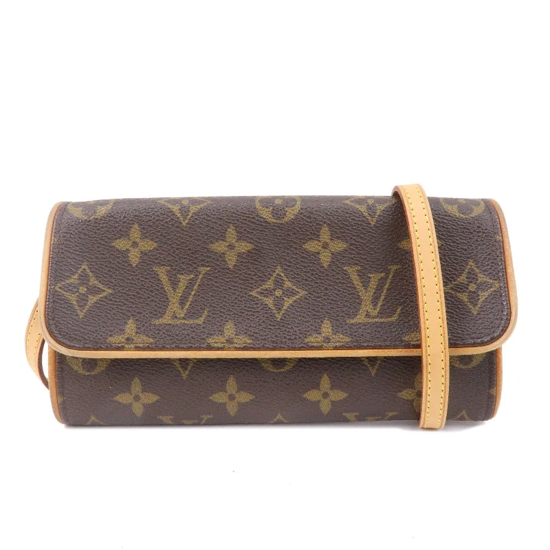 Louis Vuitton Monogram Pochette Twin PM 2Way Bag Brown M51854