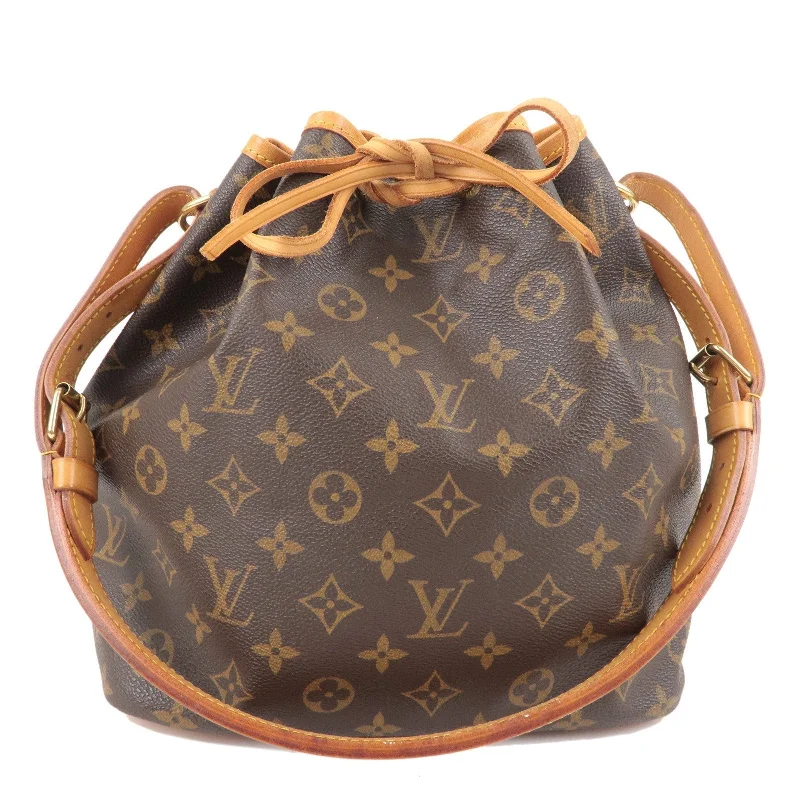 Louis Vuitton Monogram Petit Noe Shoulder Bag Brown M42226