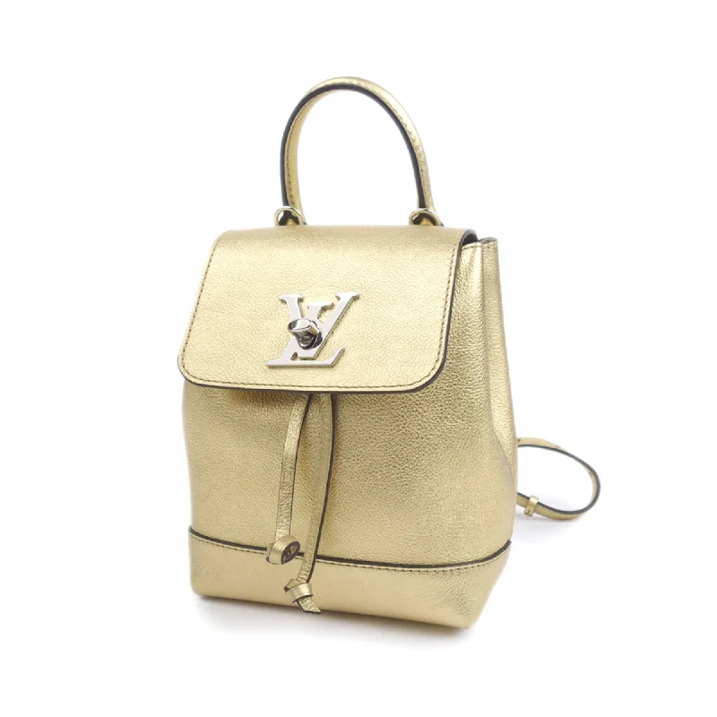 Mini Metallic LockMe Backpack in Metallic Leather Body