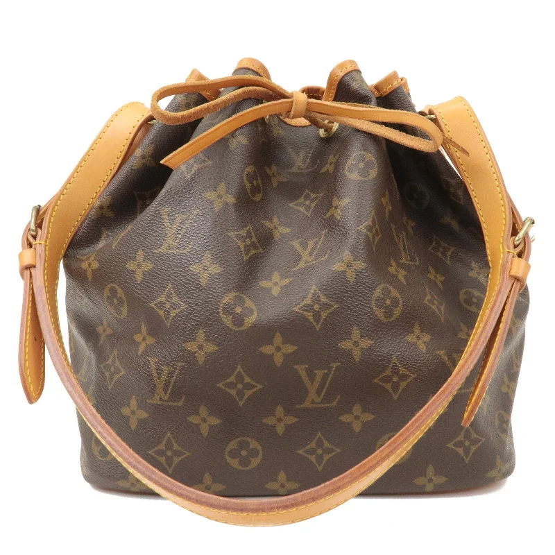 Louis Vuitton Monogram Petit Noe Shoulder Bag Brown M42226