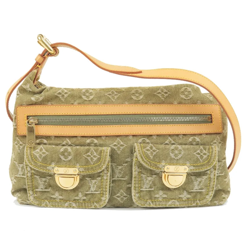 Louis Vuitton Monogram Denim Baggy PM Shoulder Bag Green M95213