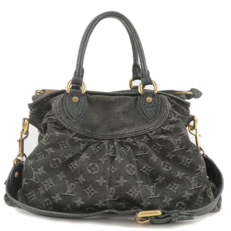 Louis Vuitton Monogram Denim Neo Cabby MM Hand Bag Black M95351