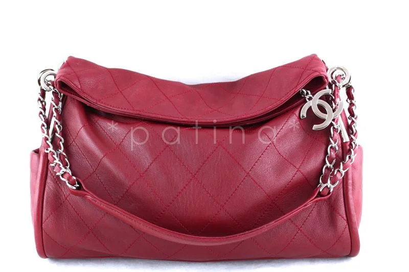 Chanel 13in. Dark Red Lambskin Quilted Ultimate Soft Flap Bag