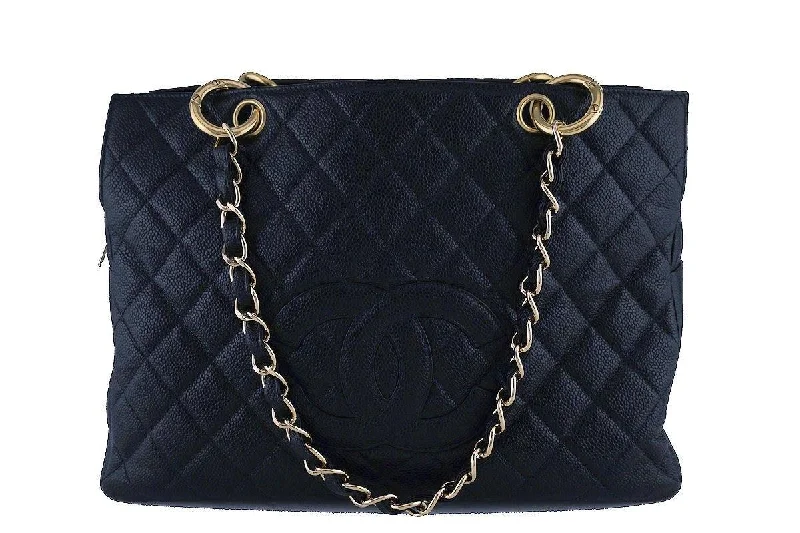 Chanel Black Caviar Classic Grand Shopper Tote GST Shopping Bag