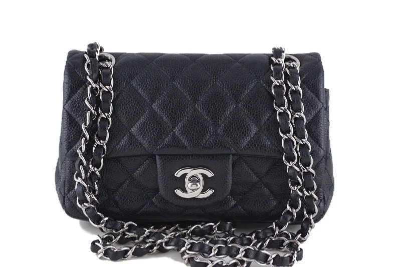 Chanel Black Caviar Mini Flap, Classic 2.55 Rectangular Bag