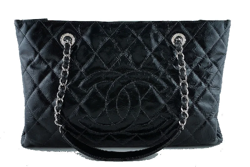 Chanel Black Glazed Calf XL Large Grand Shopper Tote GST Bag