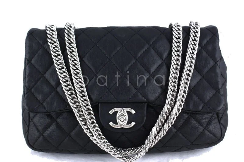 Chanel Black Lambskin Jumbo 2.55 Classic Flap Bag