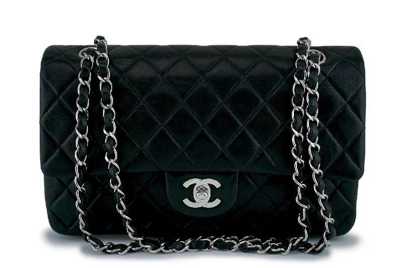 Chanel Black Lambskin Medium  Classic Double Flap Bag SHW