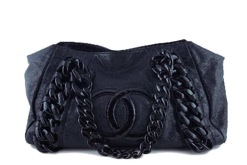 Chanel Black Large Luxury Modern Resin Chain Jumbo Tote Bag