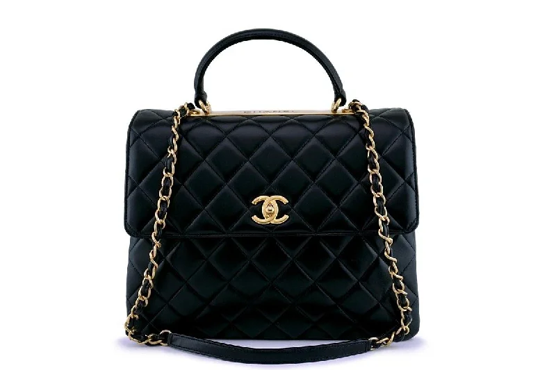 Chanel Black Large Trendy CC Classic Handle Shoulder Flap Tote Bag