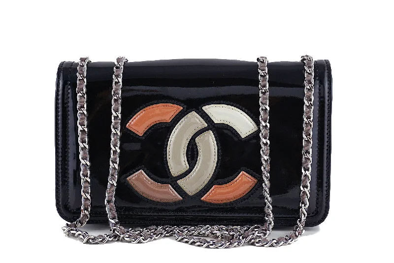 Chanel Black Patent Logo Lipstick Flap Bag