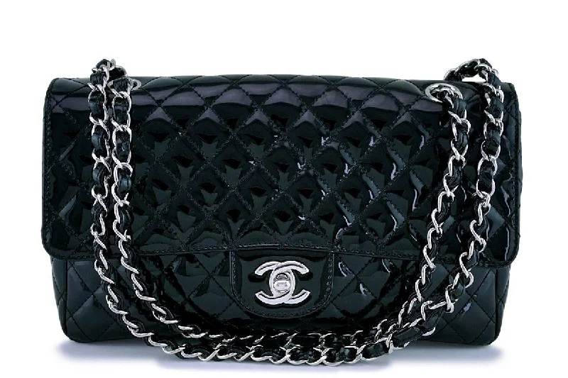 Chanel Black Patent Medium Classic 2.55 Flap Bag SHW