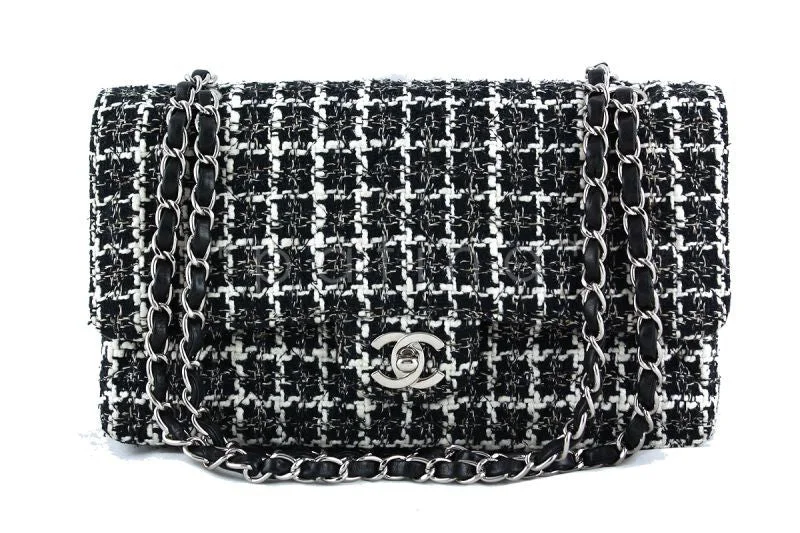 Chanel Black Tweed Medium Classic 2.55 Flap Bag