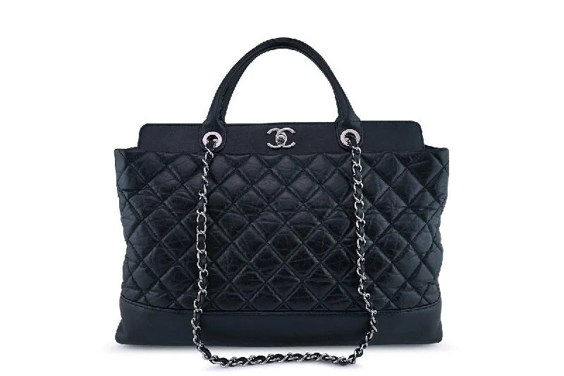 Chanel Black XL Quilted Classic Executive 2-way Tote Bag