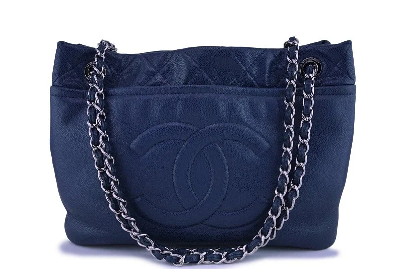 Chanel Blue Caviar Timeless Tote GST Grand Shopping Bag