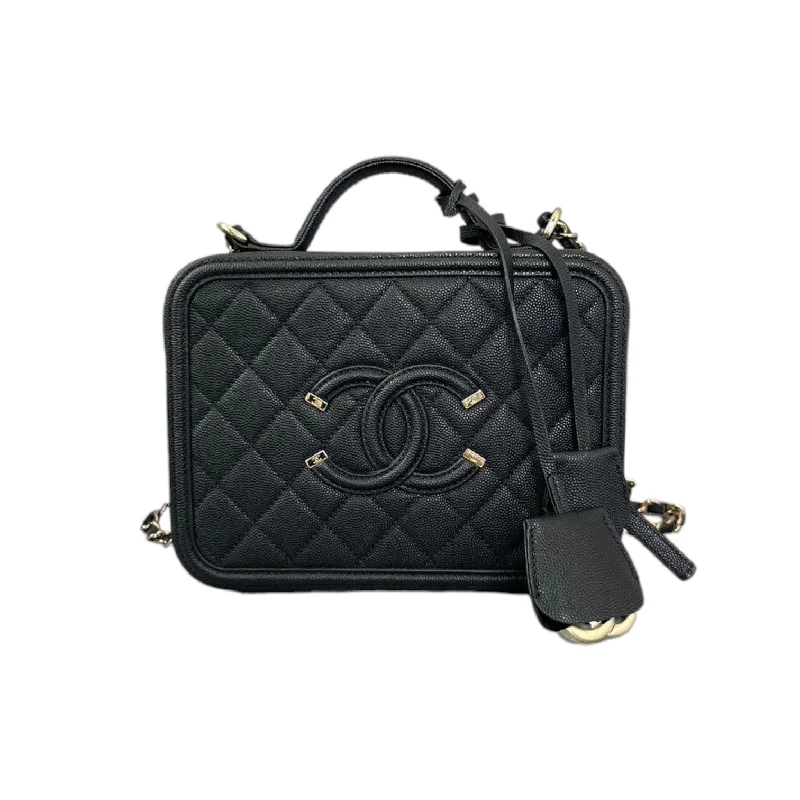 Reserved for Vivian - Caviar Quilted Medium CC Filigree Vanity Case Black GHW - Original Price: $4,240