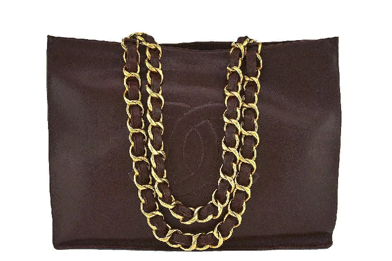 Chanel Chocolate Brown Vintage Grand Chunky Chain GST Shopper Tote Bag