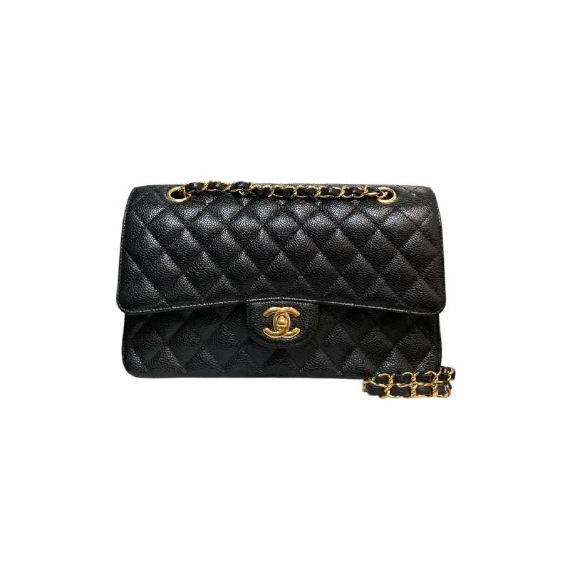 Classic Double Flap Medium Caviar Black GHW