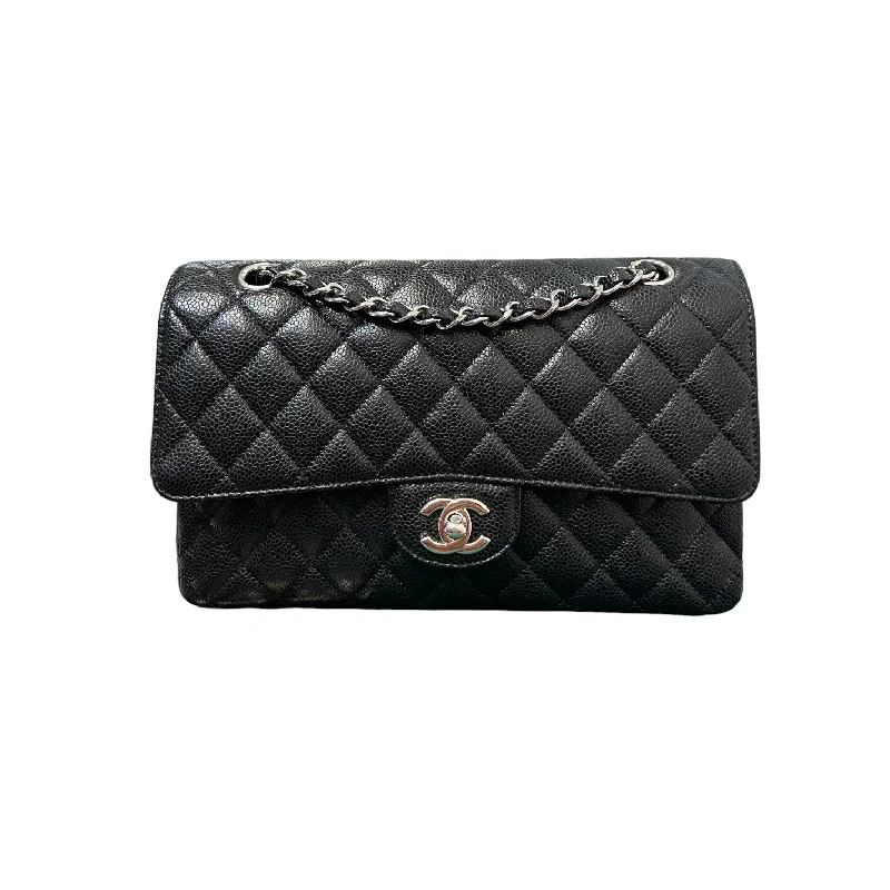 Classis Double Flap Medium Caviar Quilted Black SHW