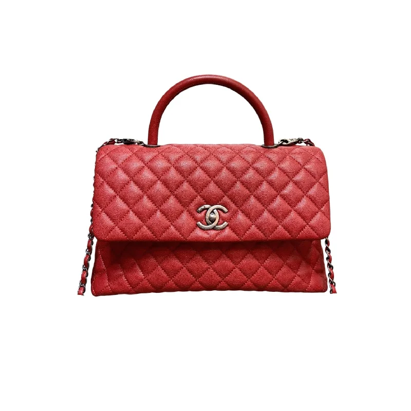 Coco Handle Flap Medium Caviar Quilted Red RHW