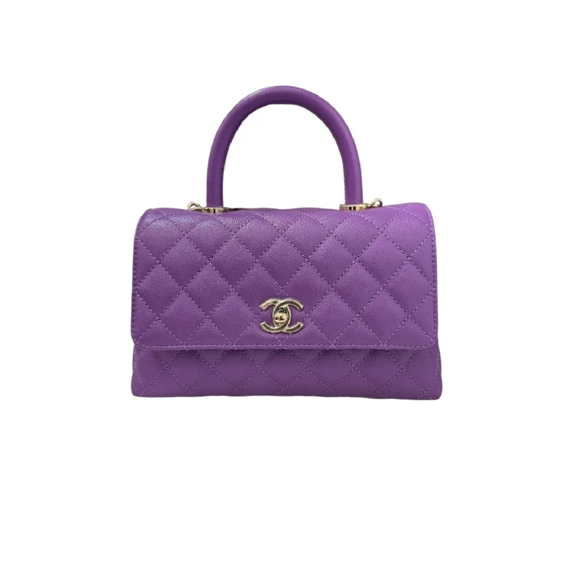 Coco Handle Flap Small Caviar Quilted Purple LGHW