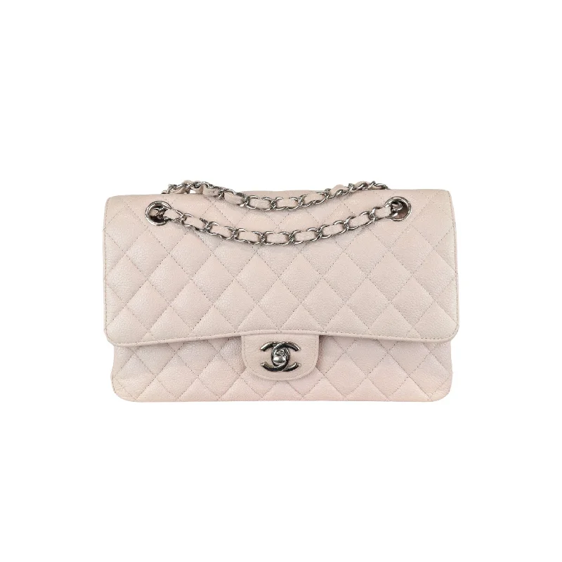 Double Flap Medium Caviar Quilted Light Pink SHW