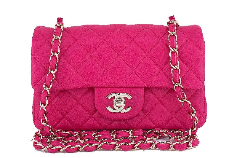 Chanel Fuchsia Pink Classic Quilted Rectangular Mini 2.55 Flap Bag, GHW