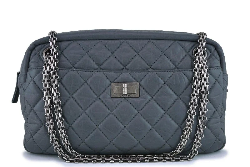 Chanel Gray Classic 2.55 Reissue Camera Case Bag