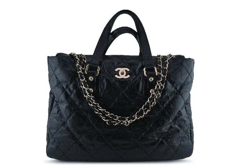 Chanel Large Black Classic Portobello Executive Tote Bag 18k Gold Plated