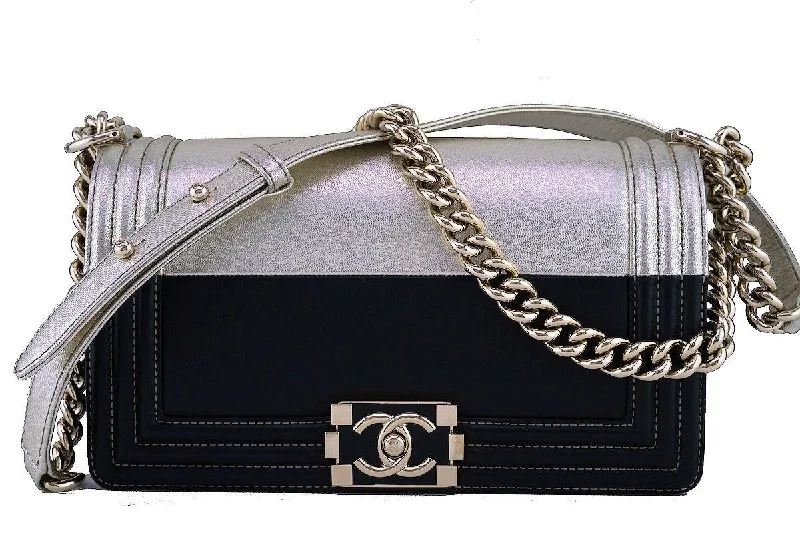 Chanel Limited Black/Gold Le Boy Classic Flap, Medium Bag