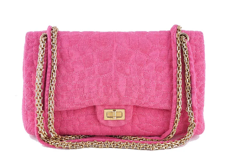 Chanel Pink Crocodile Print Reissue Flap, Canvas Classic Bag