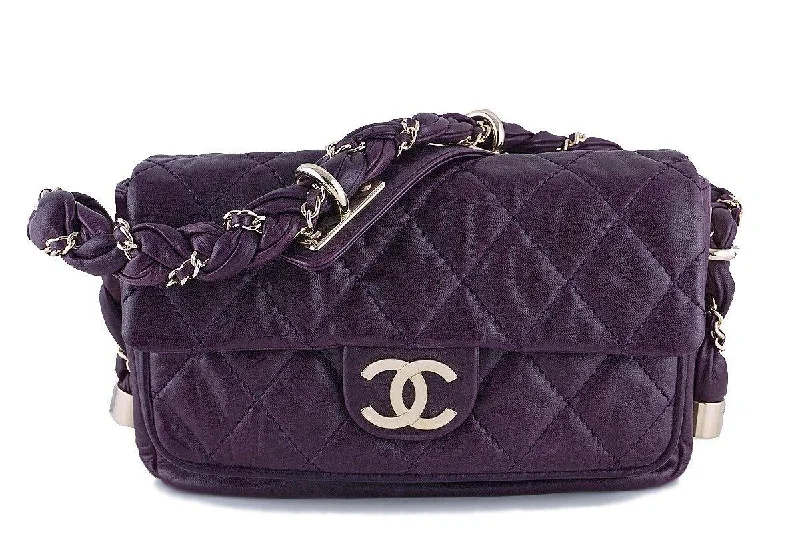 Chanel Plum Violet Classic Lady Braid Flap Bag