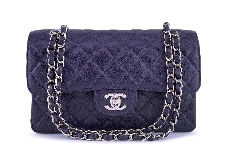 Chanel Raisin Purple Caviar Small Classic 2.55 Double Flap Bag SHW