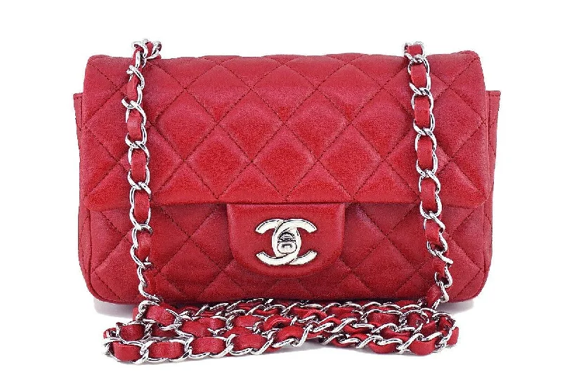 Chanel Red Classic Quilted Rectangular Mini 2.55 Flap Bag