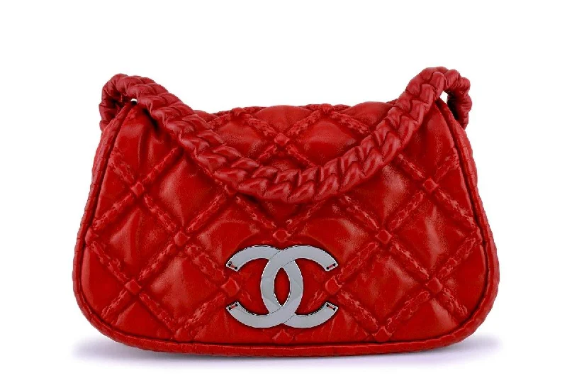 Chanel Red Hidden Chain Jumbo Soft Luxury Flap Bag