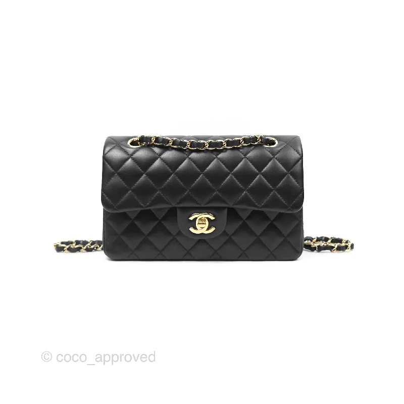 Chanel Small S/M Classic Flap Black Lambskin Gold Hardware