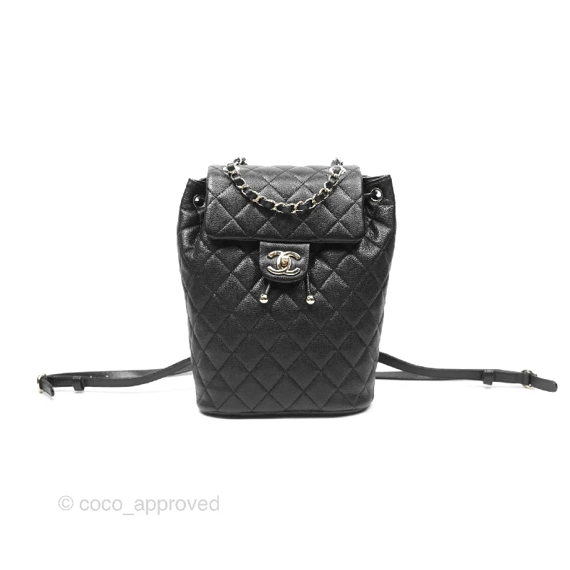 Chanel Small Urban Spirit Backpack Black Caviar Gold Hardware 23S