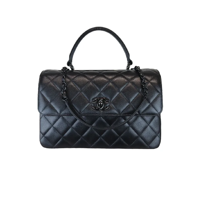 Trendy CC Medium Lambskin So Black BHW