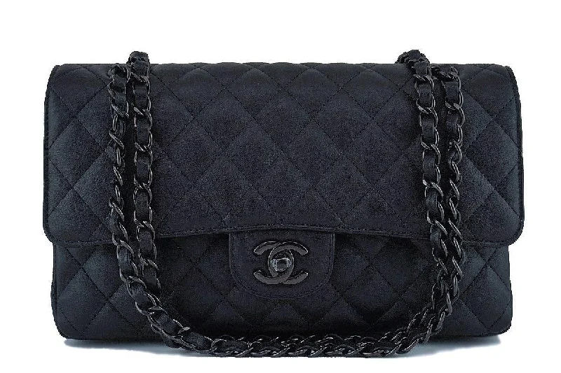 NIB 17S Chanel So Black Medium Classic 2.55 Double Flap Bag