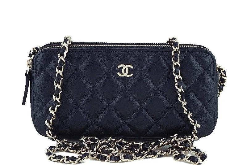 NWT 16B Chanel Black Mini Camera Case Wallet on Chain WOC Bag