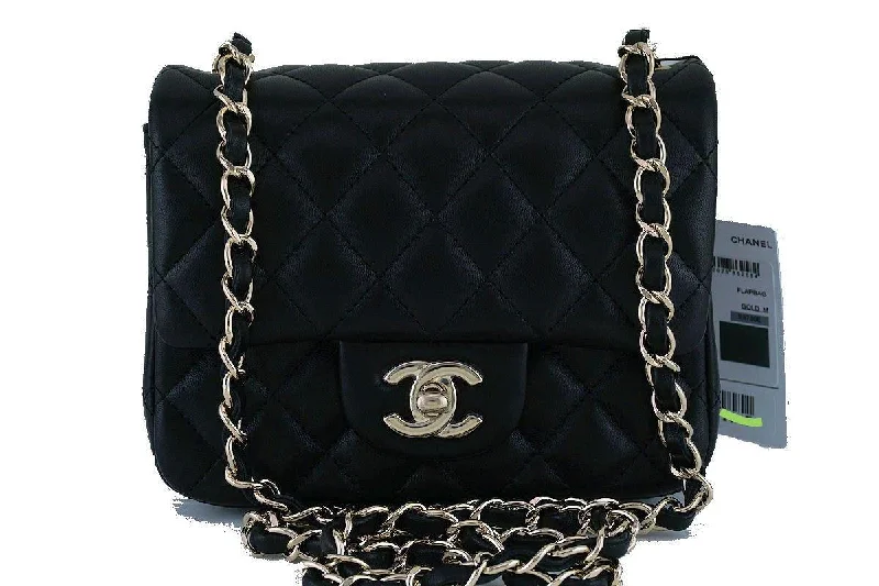 NWT Chanel Black Classic Quilted Square Mini 2.55 Flap Bag, GHW